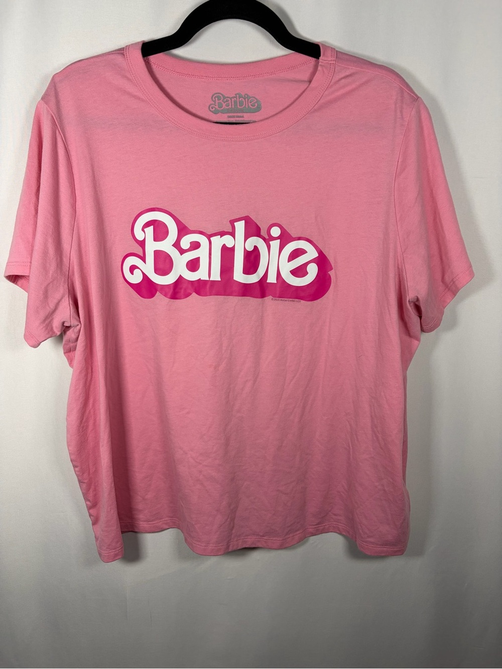 Official Barbie Pink Graphic Logo Relaxed Tee Shirt XXL Mattel Plus Size